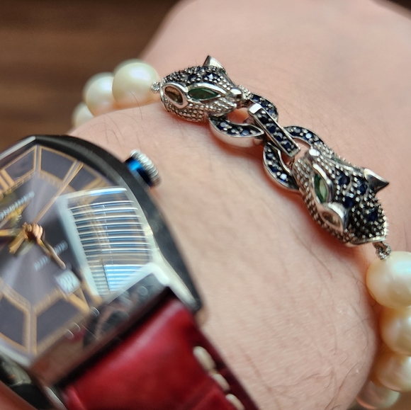 Ross Simons Pearl and Panther Bracelet - Picture 3 of 5